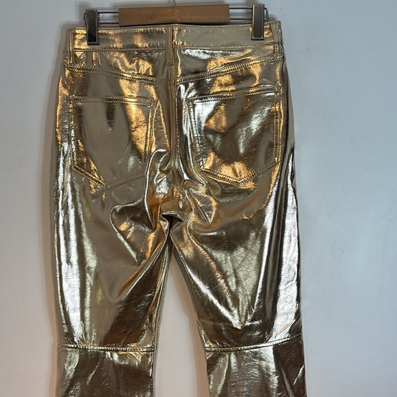 Gap high rise metallic vegan leather gold slim jeans size 28 - Picture 8 of 13